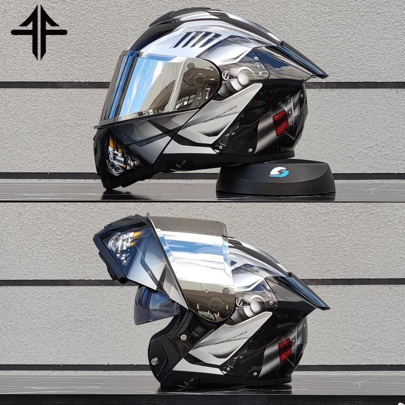 2025 Personalised Motorcycle Full Face Helmet Men Women Fashion Dual Lens Helmets Motocross Racing Modular Flip Up Casco Moto