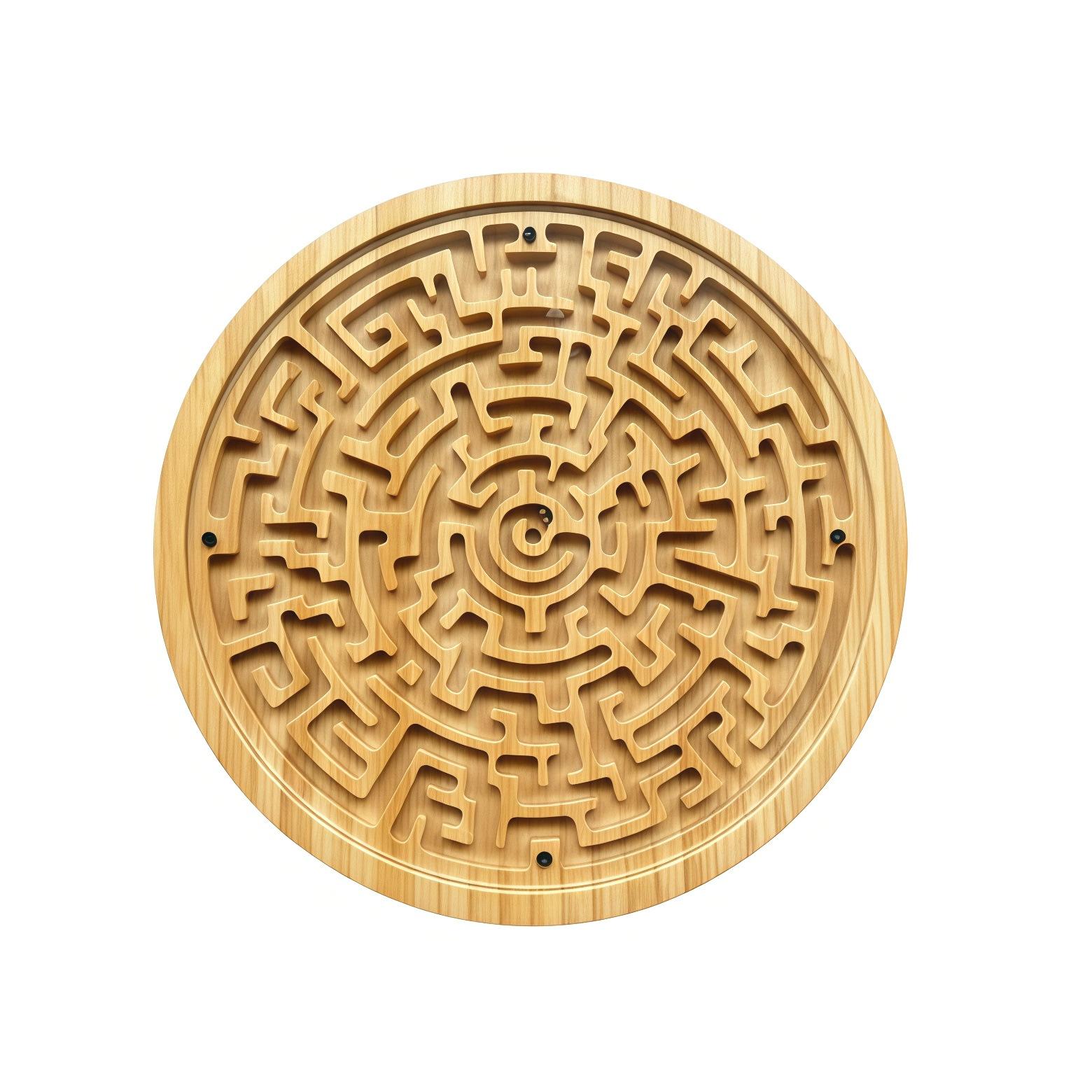 Wooden Maze Game Brain Teasers Fun Games Intellectual Development Solid Wood Circular Maze Children s Gift Single sided