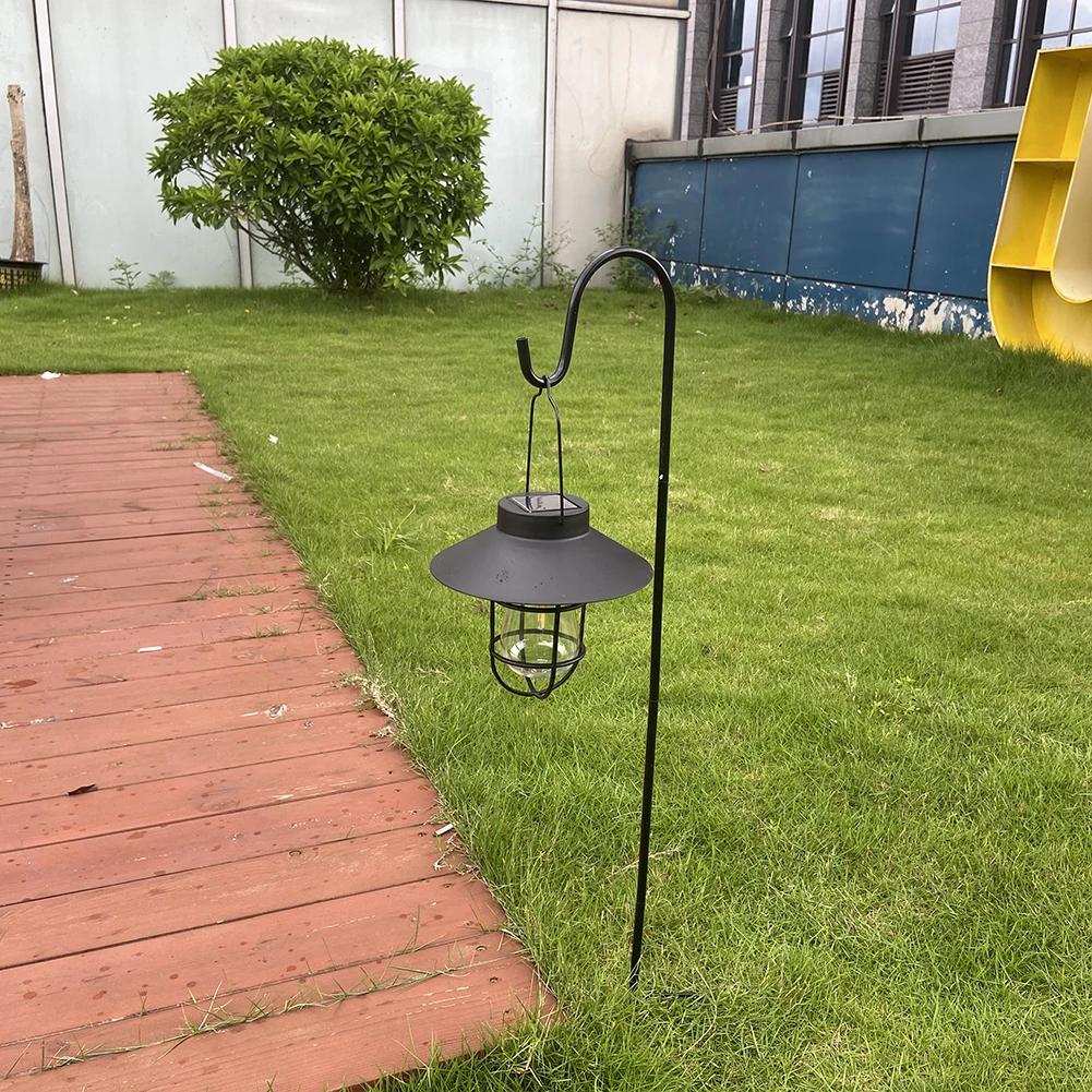 Lanternă solară retro în aer liber, decorațiune pentru grădină, lumini solare din metal de epocă, rezistente la apă, cu bec de tungsten, lampă de cort suspendată pentru patio