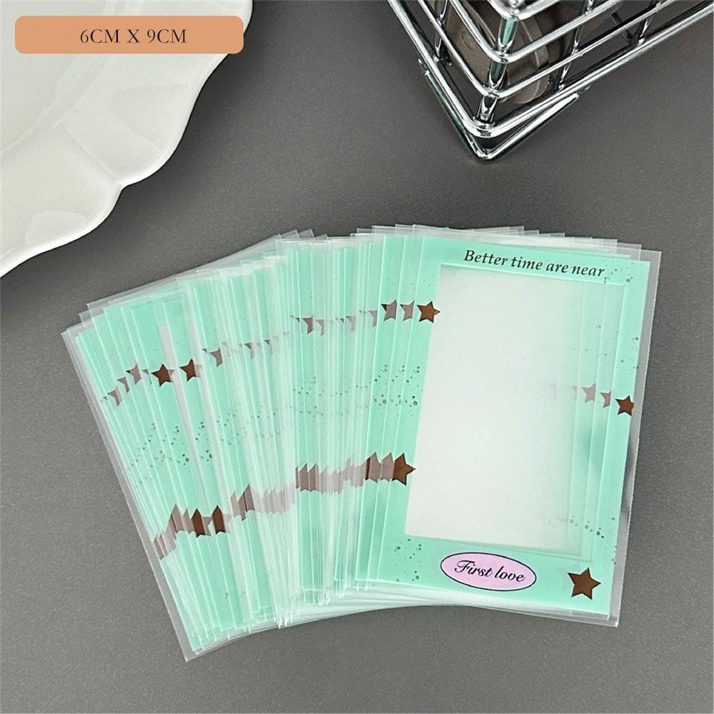 MINKYS Kawaii Ins Hot 50pcs Kpop Sleeves 3 Inch Toploader Card Bag Photocard Sleeves Idol Photo Cards Protective Storage Bag