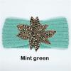 Crystal Beaded Flower Knit Headband For Women Winter Wool Ear Warmer Hairband Turban Headwrap Hair Accessories Bandeau