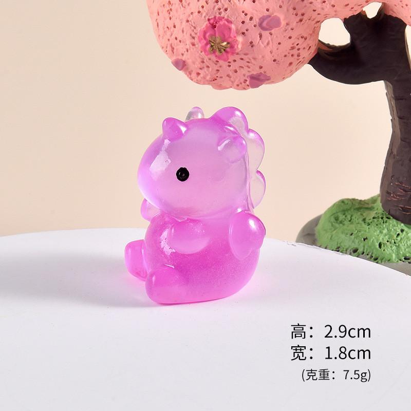 6Pcs Multicolors Luminous Unicorn Animal Miniatures Resin Ornaments Fairy Garden Decoration Micro Landscape