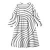 Fashionable lady's V-neck mid-length casual long-sleeved dress