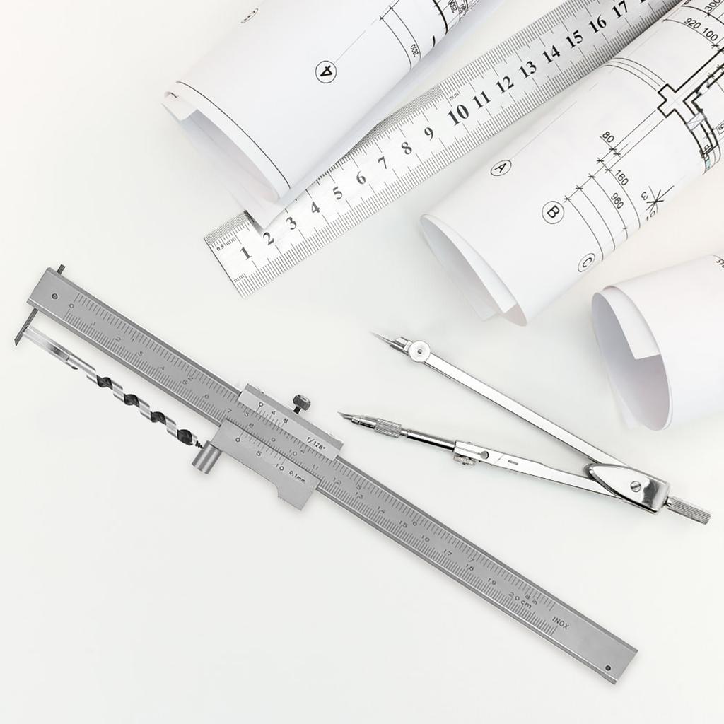 Scribing Gauge Metal, Stainless Steel Parallel Marking Caliper Scribi Measuring Tool 0-200MM0-200MM Etal Wood Gauge Vernier Caliper