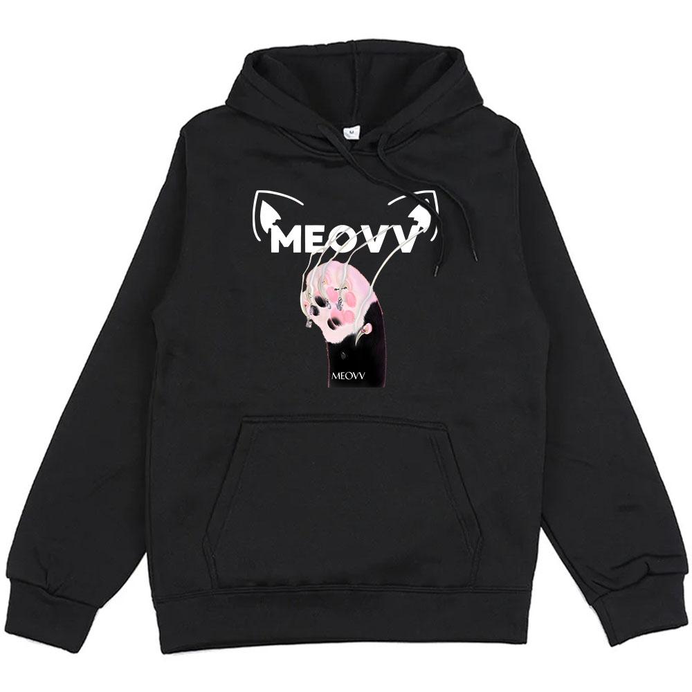 Girls Band Meovv Meow Hoodies Cartoon Kawaii Graphic Printing Sweatshirts Casual Cute Women Men Pullovers Hooded Clothing