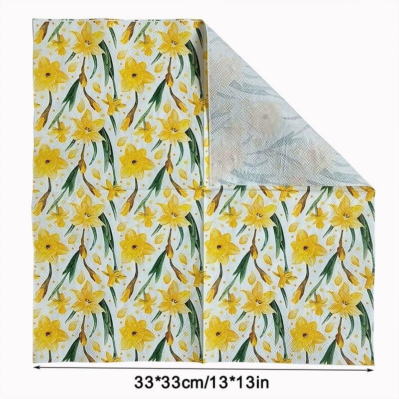 20pcs/pac Floral Printed Paper Napkins for Wedding Colorful Facial Tissues for Party Table Setting Disposable Dinner Napkins