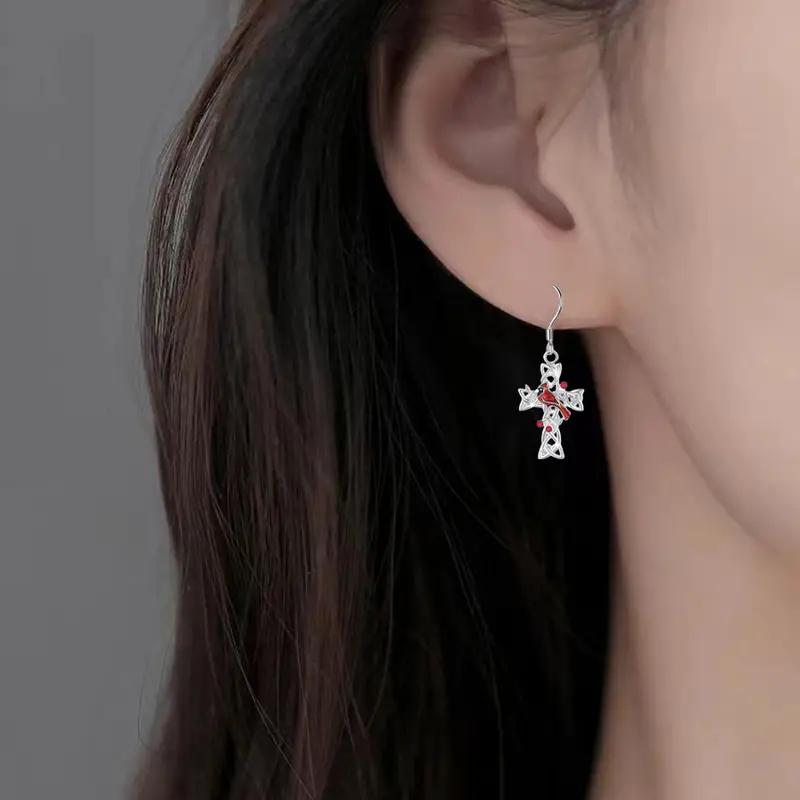 Fashion Cross Fashion Earrings Hollow Out Birthday and Christmas Gifts for Family and Friends Earrings Popular  Accessories