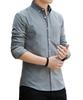 [Four Leaf] Slim Fit Oxford Shirt, Men's Long Sleeve Dress Shirt, Button-Down, Business Casual, Office Casual, Solid Color, Cotton, Spring/Autumn, Cas