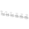 6Pcs String Tuning Key Oval Retro 1:15 Gear Ratio Semi Closed Guitar Tuning Keys Silver 3L3R