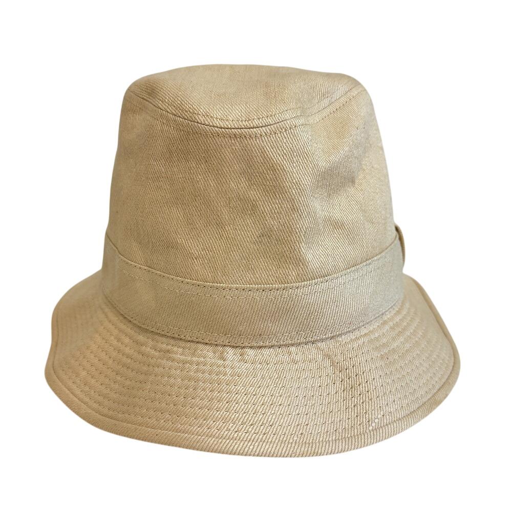 HERMES linen hat beige linen Women Used