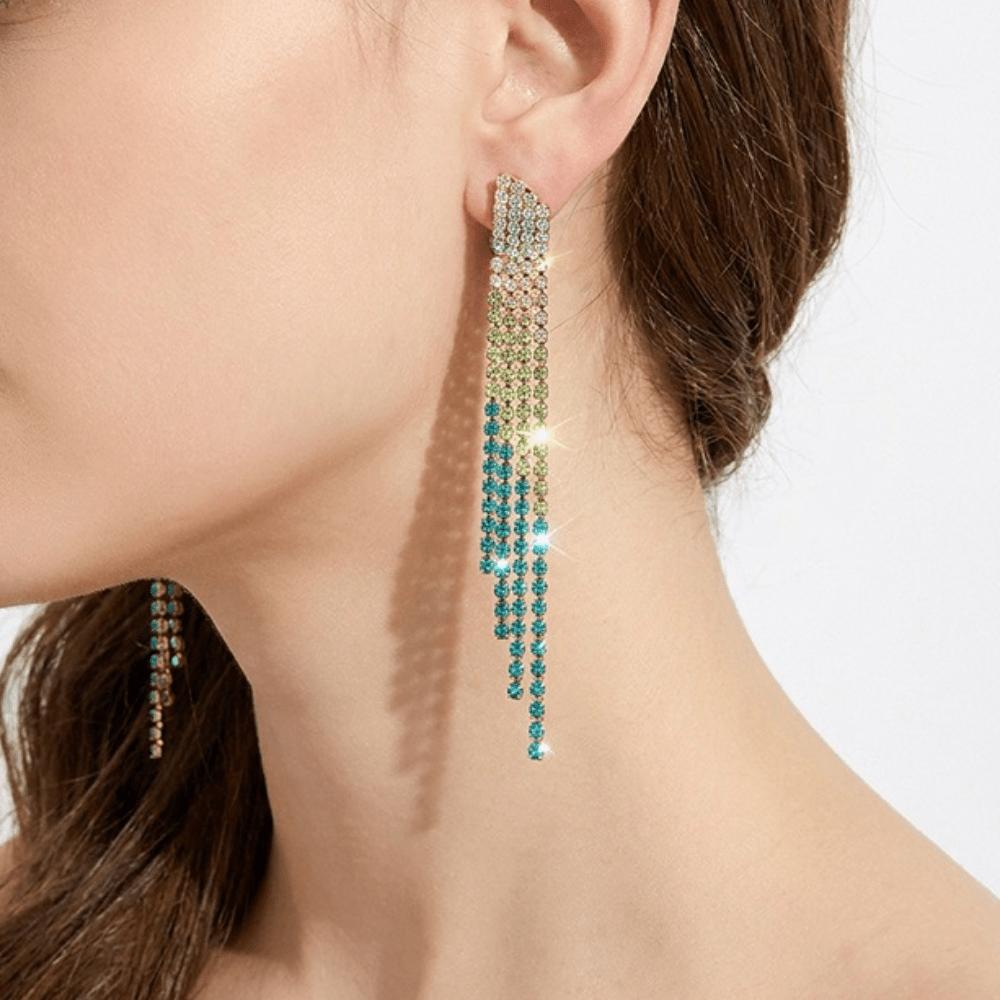 European and American style fringed long earrings, earrings, light luxury earrings for women