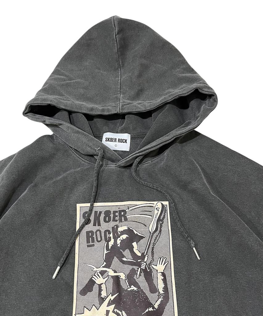 SK8ER ROCK No Control Pigment Sweat Hooded (Charcoal)