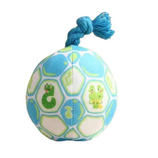 Plush Ball Dog Chew Toy Boredom Stress Relief Bite Resistant Squeaky Cartoon Ball синий