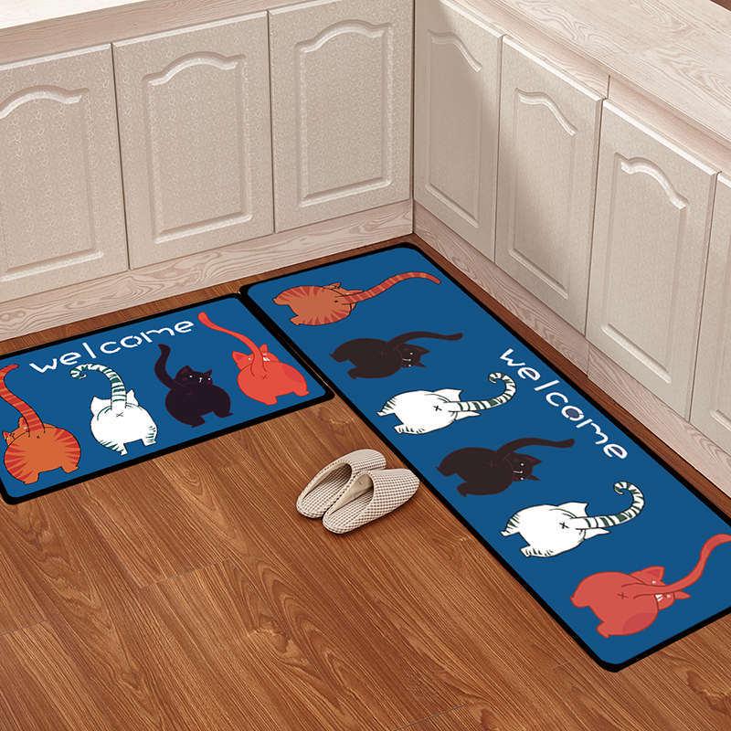 Absorbent Non-Slip Kitchen Floor Mats - Washable, Dirt-Resistant Door Mats for Home Entrances