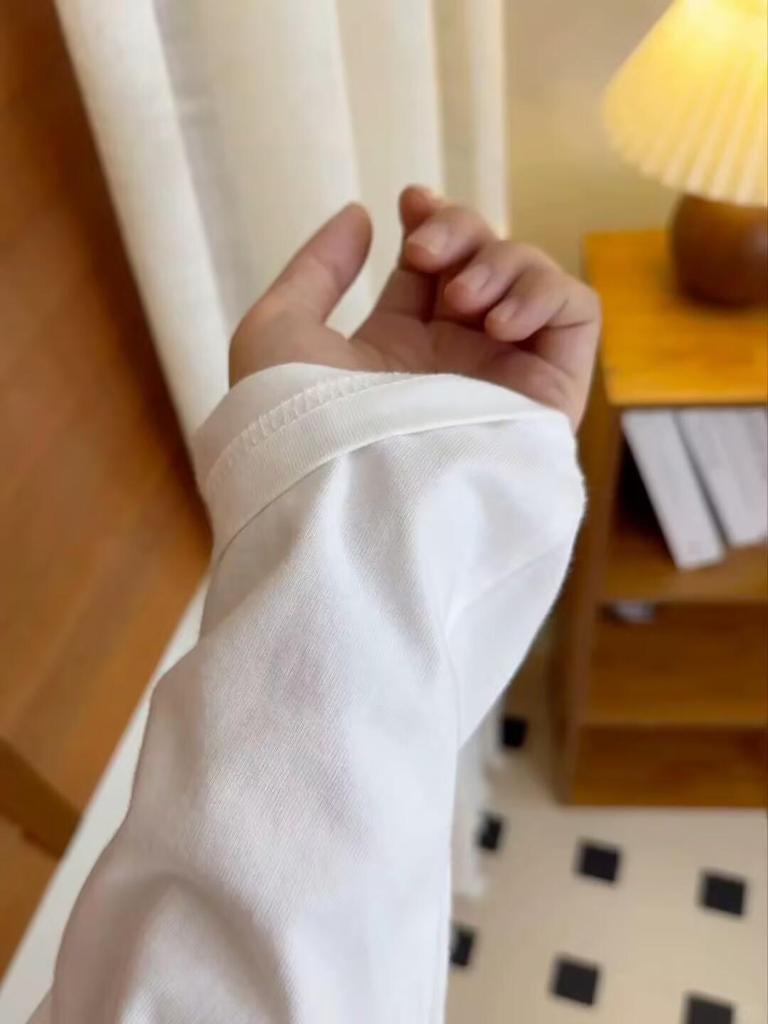 Women's Pure Cotton Long-Sleeve T-Shirt, Solid Color, Loose Fit, Ideal for Spring/Autumn; Casual, Versatile Base Layer.