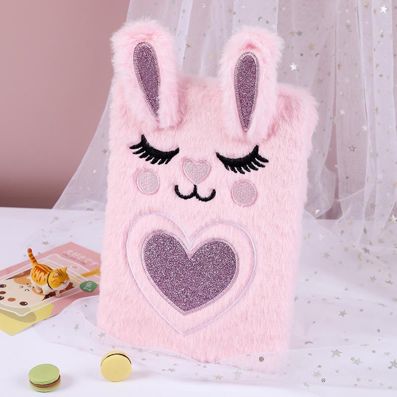 Cross-border Hot-selling Cute Rabbit Plush Notebook for Children's Stress Relief Gift A5 Business Student Diary Book China