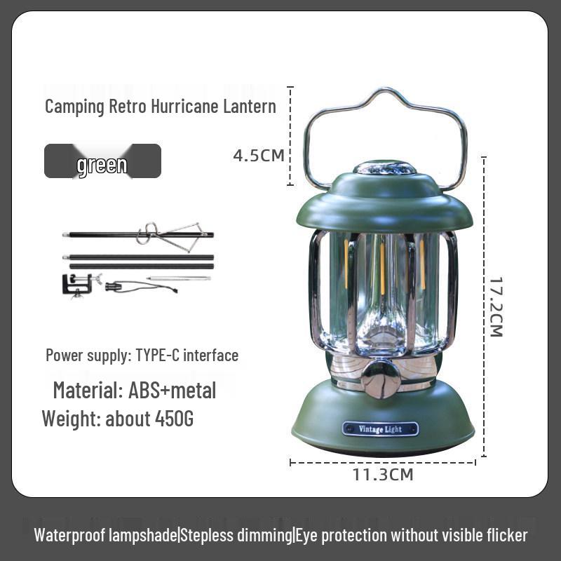 Rechargeable Retro Camping Lantern with Kerosene and Super Long Battery Life