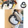 Cute Cartoon Penguin Purse With Plush Material Small Square Bag For Daily Use