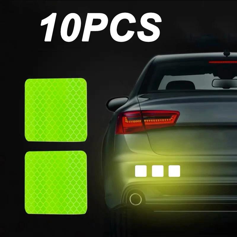 10Pcs Colorful Car Bumper Reflective Stickers Secure Reflective Warning Strip Tape Sticker Decals New Arrival Auto Styling Decal