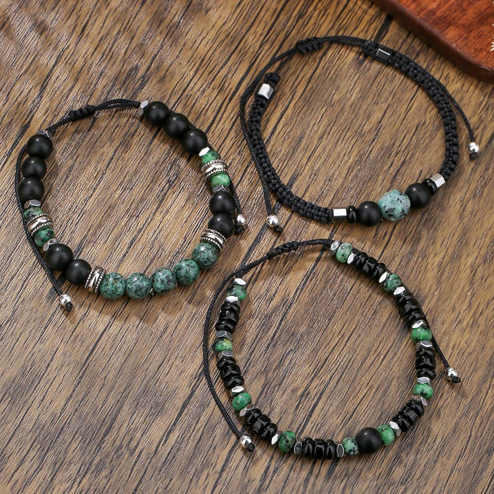 Modern Boho Resin Stone Strand Bracelet With Elastic Fit For Travel Gift And Casual Wear