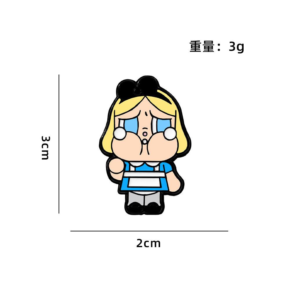 Cute creative cartoon anime Crybaby POP MART metal badge funny styling doll crying baby brooch