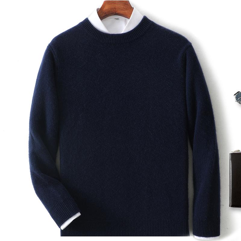 New cashmere sweater thickened semi-turtleneck pullover sweater with cashmere sweater men's inside