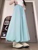 Damskirt med hög midja, elastisk, drapering och lykta, koreansk stil - Vår/Sommar