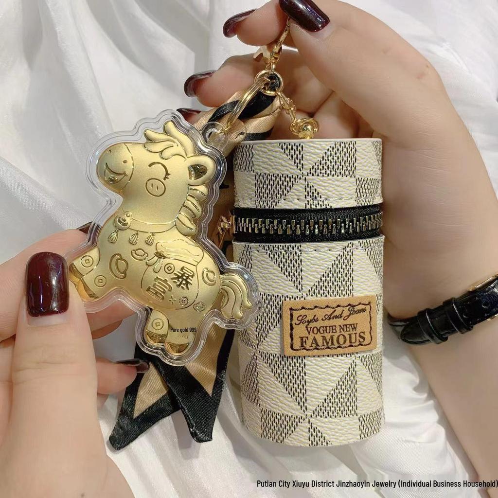 Aur Pur 999 Plic Roșu Norocos pentru Bani Breloc Auto & Pandantiv pentru Geantă Cadou