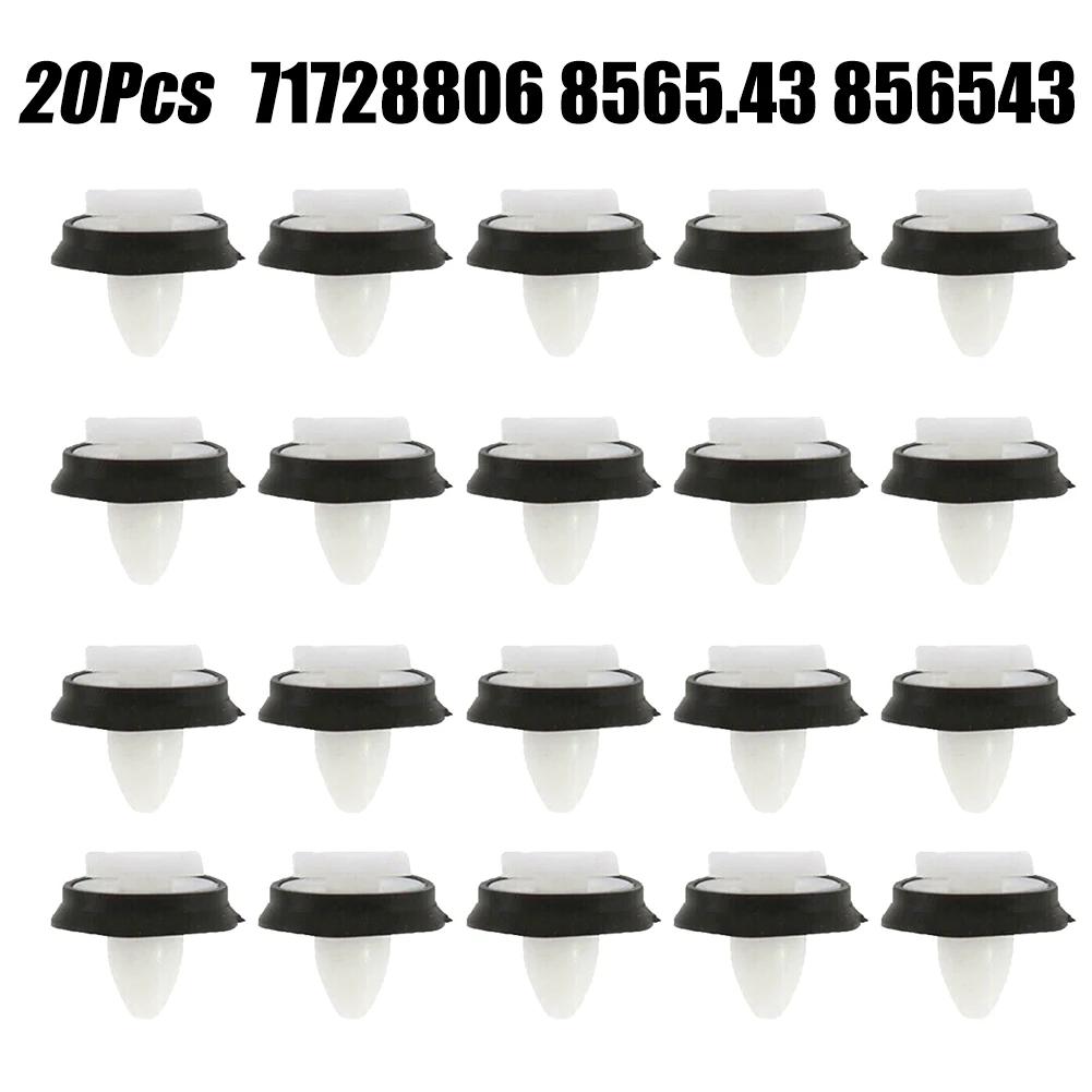 20 Stück Türverkleidungsclips für Fiat Ducato 71728806 8565.43 856543 Weiße Nylon-Clips Auto-Befestigungsclips