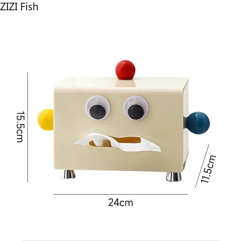 Cute Doll Tissue Box Creative Dining Table Plastic Tissue Box Kitchen Wet Wipes Tissue Dispenser Nordic Home Decoration Art