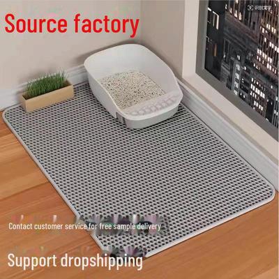 Tapis de litière pour chat double couche en EVA, lavable et antidérapant – Tapis de frottement anti-éclaboussures pour bacs à litière