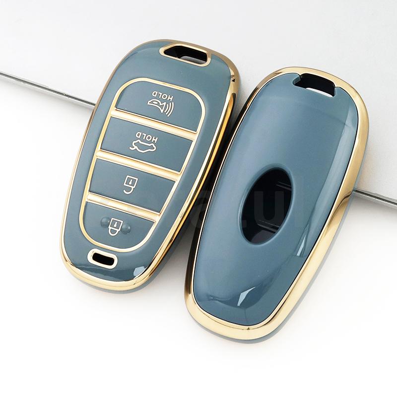 4 Tasten TPU Auto Schlüsselhülle Abdeckung Für Hyundai Santa Fe Tucson Nexo Nx4 Atos Prime Solaris Schale Schlüsselanhänger Halter Zubehör