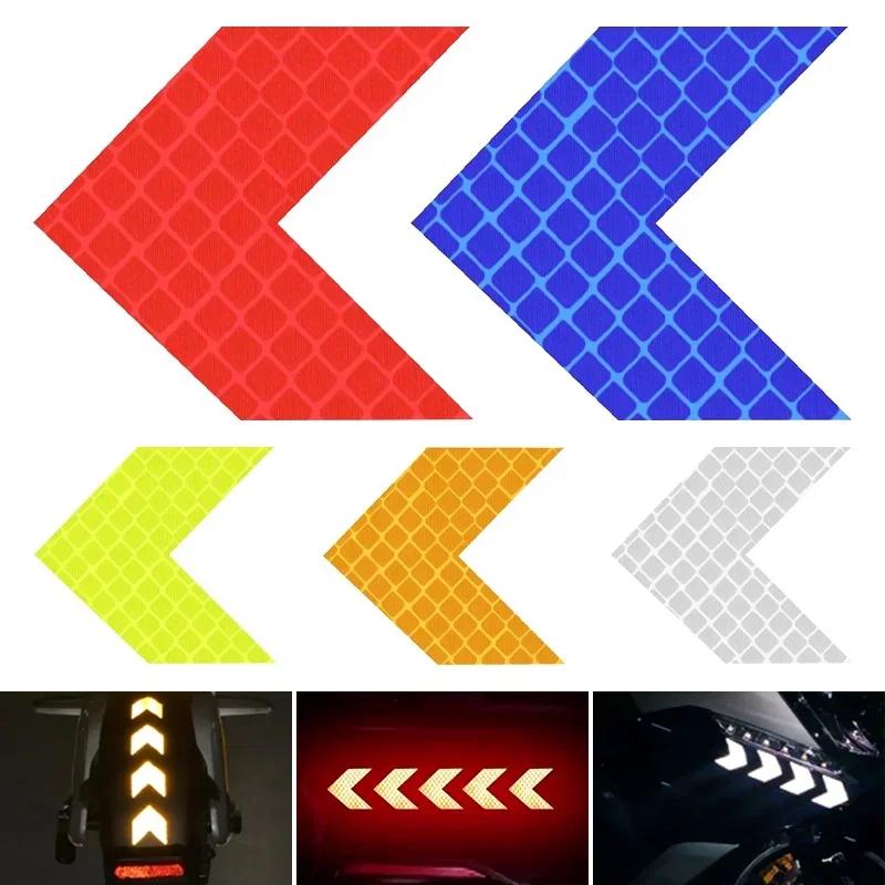 10pcs Car Reflective Arrow Sticker Safety Warning Sticker for Car Bumper Trunk Reflector Hazard Tape Car Styling Luminous Film