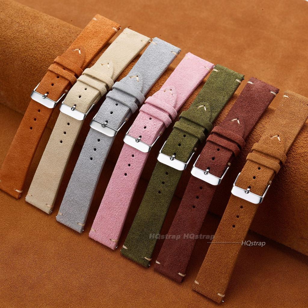 Wildleder Echts Leder Uhrenarmband 16mm 18mm 20mm 22mm für Seiko Schnellwechsel Vintage Handgemachtes Band Hohe Qualität Uhrenarmband