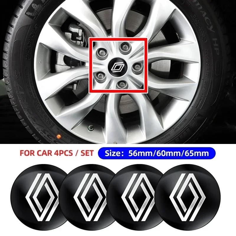 4pcs 56mm 60mm 65mm Car Wheel Center Hub Cap Rim Cover Emblem Stickers For Renault koleos duster megane 2 logan clio Accessories n333