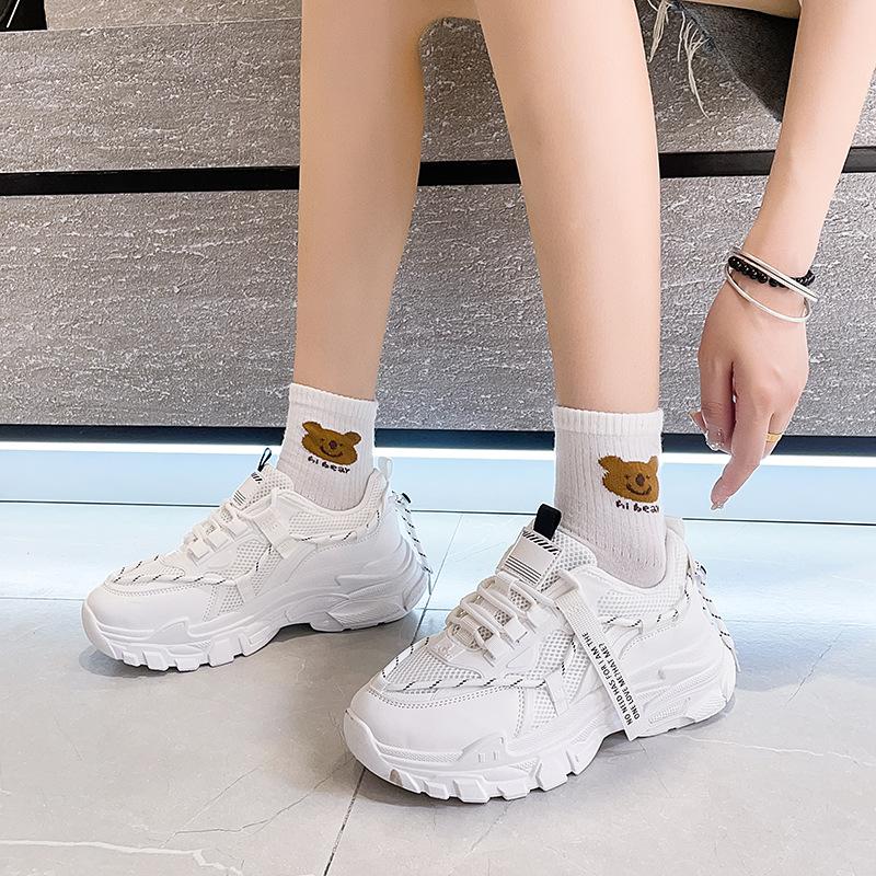 Sneakers Women's Shoes 2025 New Spring and Summer High-value Platform White Shoes Versatile Dad Shoes Casual Breathable Trendy Shoes
