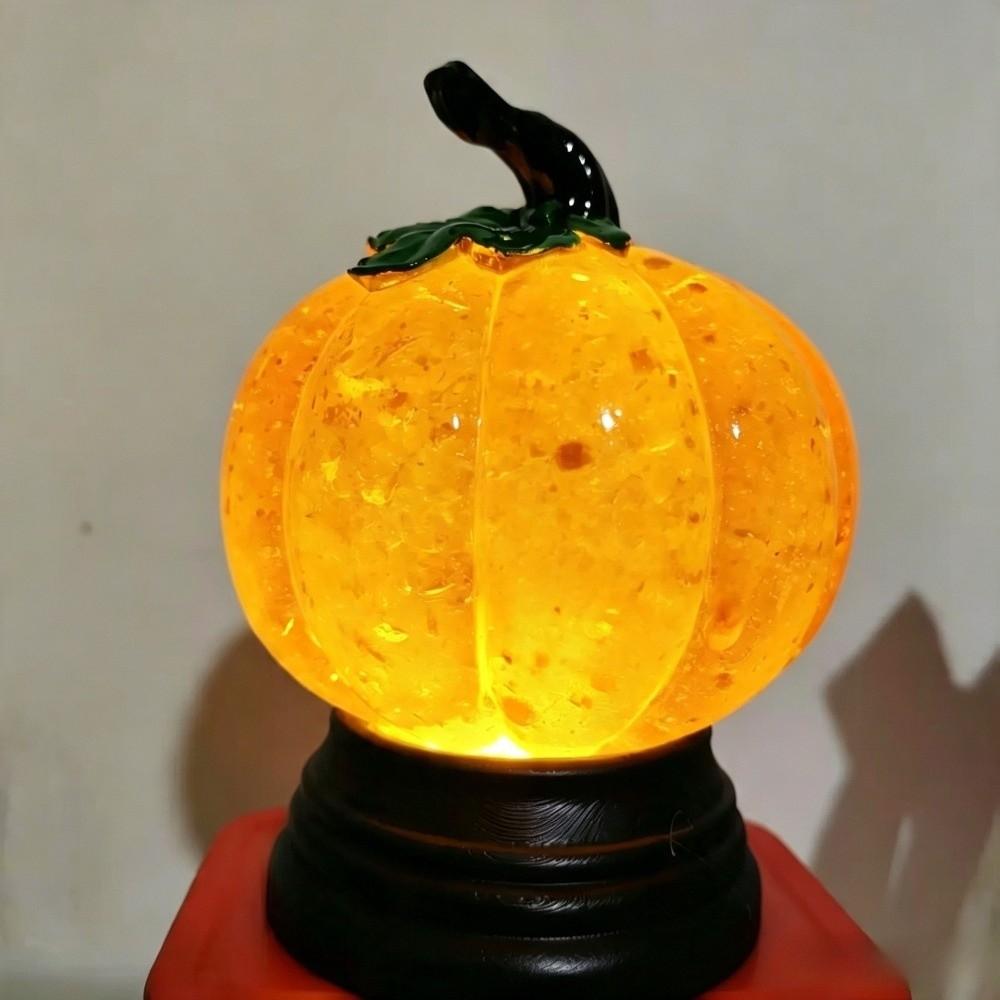 Retro Halloween Night Light Resin Glowing Pumpkin Decorative Light Fall Table Centerpieces