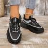 New Womens Breathable Mesh Platform Sneakers Comfortable Lace Up Outdoor Shoes