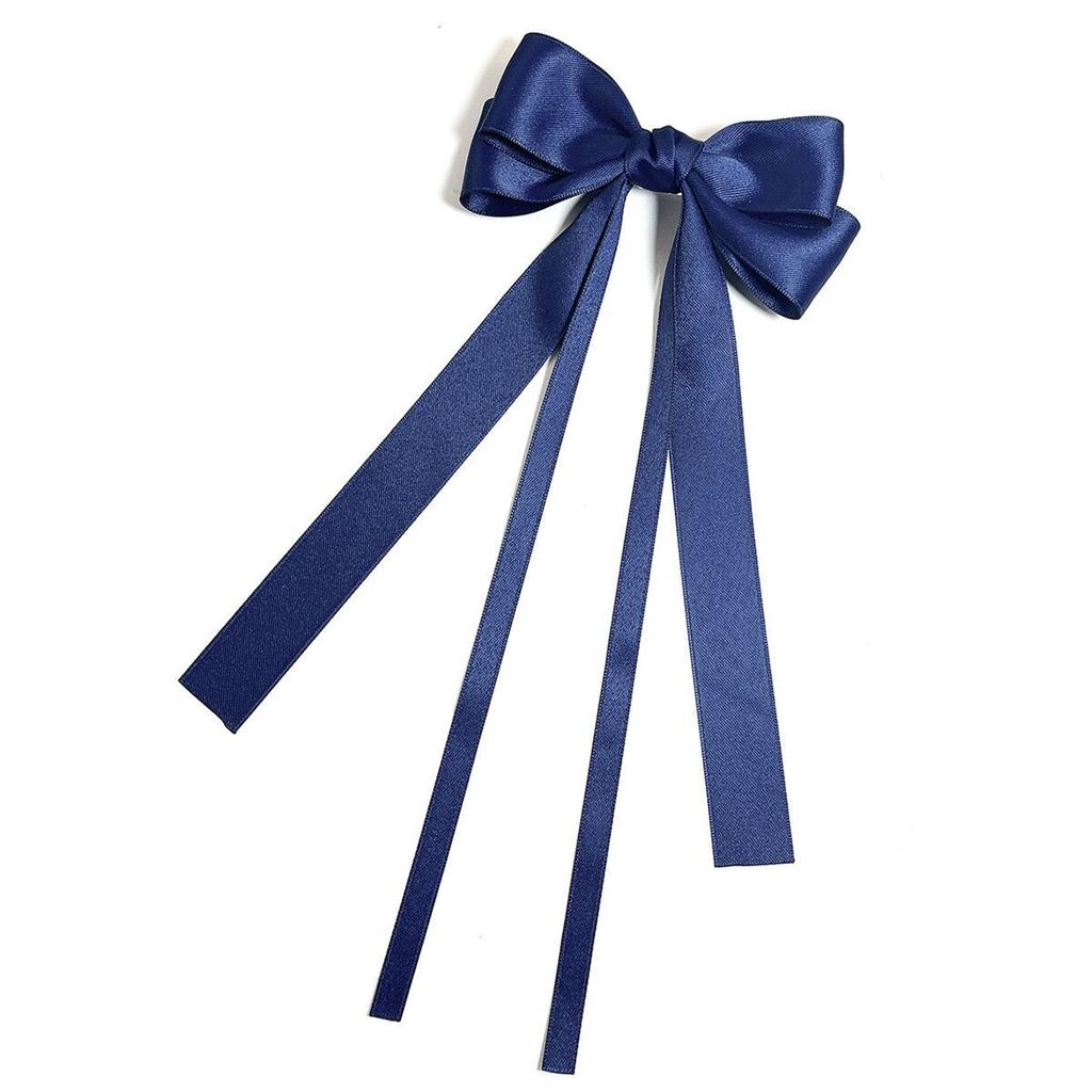 Koreanische einfarbige Schleife Doppel-Schleife Haarspangen für Frauen Mädchen Trendy Große Schleife Lange Quaste Haarspangen Haarschmuck