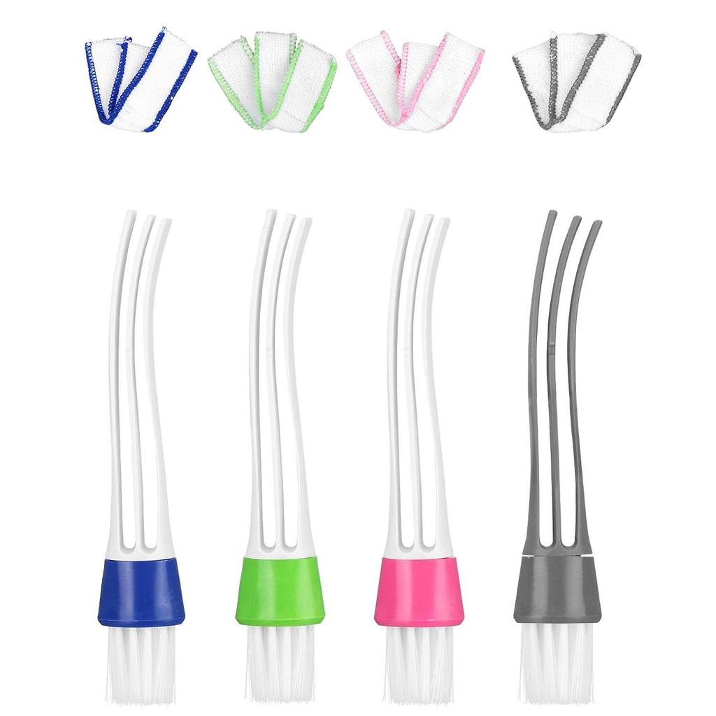 Removable Washable Dusting and Slit Cleaning Brush Set for Air Conditioner Vents, Blinds, and Windows