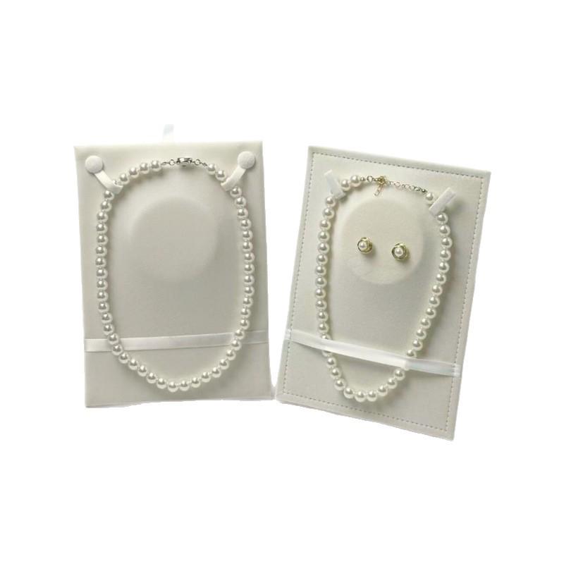 High-End Crinkled Fabric Pearl Necklace Display Board