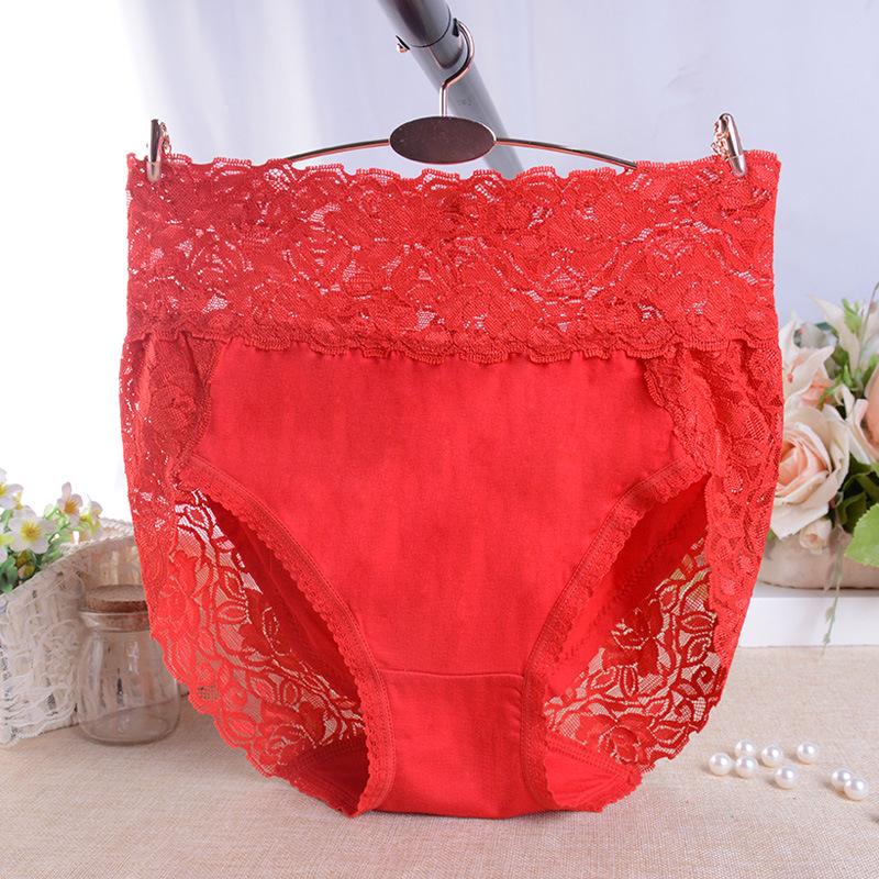 Chiloți de damă modal cu talie înaltă și bordură din dantelă - Mărimi mari, respirabili și confortabili