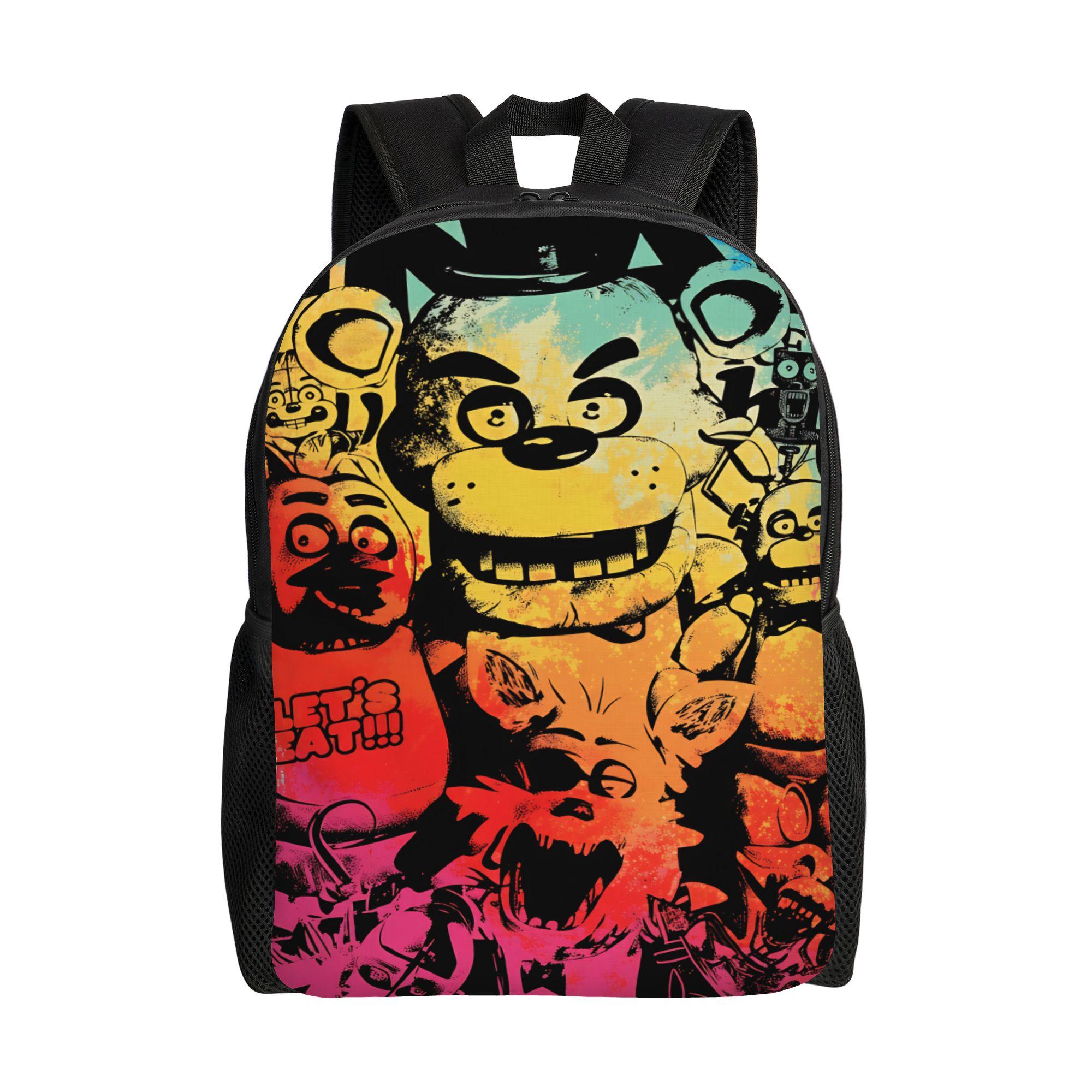 FNAF Horror Game Rugzak Student Unisex Polyester Reistassen Zachte Kawaii Schooltassen Rugzak as picture