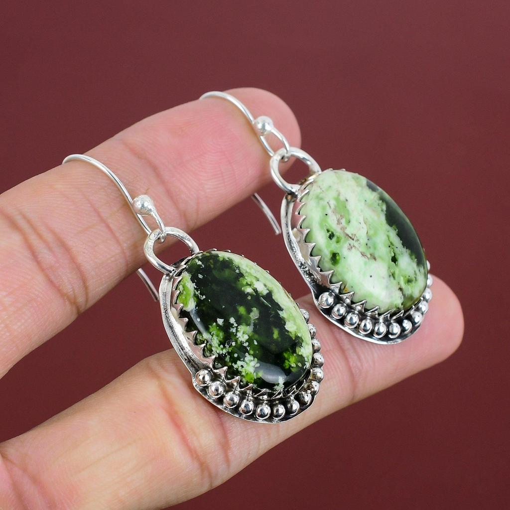 Australian Chrome Chalcedony Earring Handmade Gemstone Jewelry 925 Sterling Silver Earrings Unique Earring Gifts For Friend Elegant Jewelry