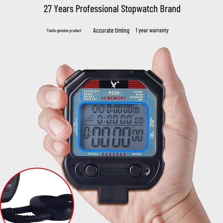 Tianfu PC90 Multifunction Sports Timer - 30 Events, Professional Fitness, PC70 Competition, PC80 Three-row display + 60 memory events PC90