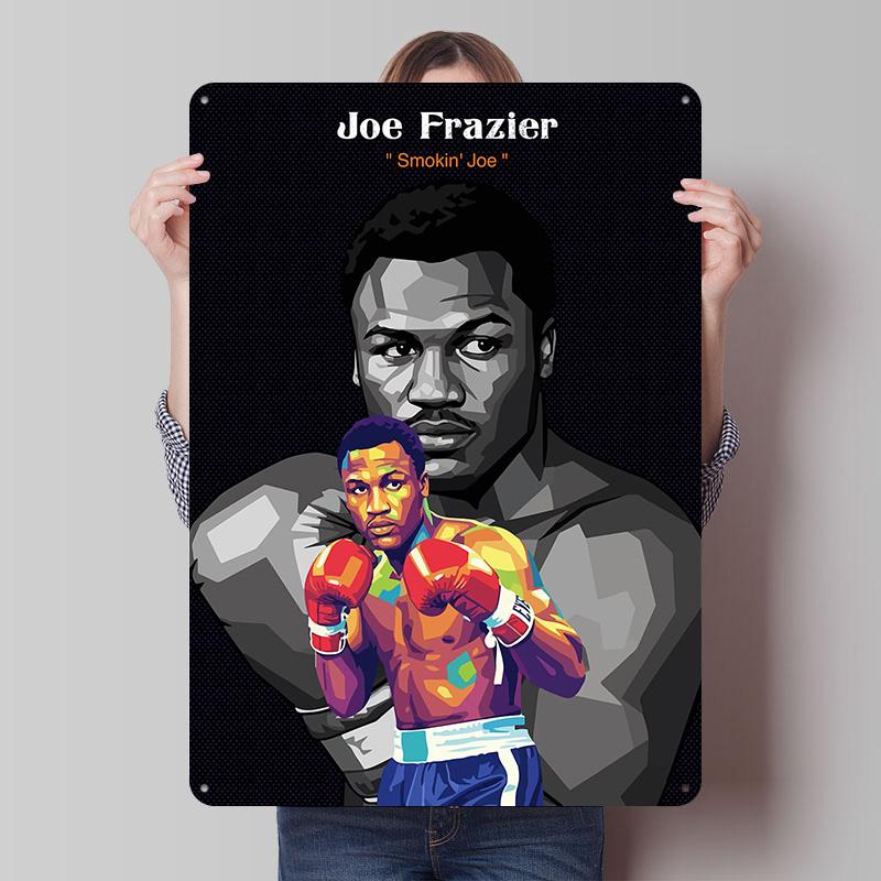 Joe Frazier Boxer Metal Posters Custom Vintage Metal Signs Wall Art Retro Tin Plaque for Man Cave Bedroom Decoration Gaming Home