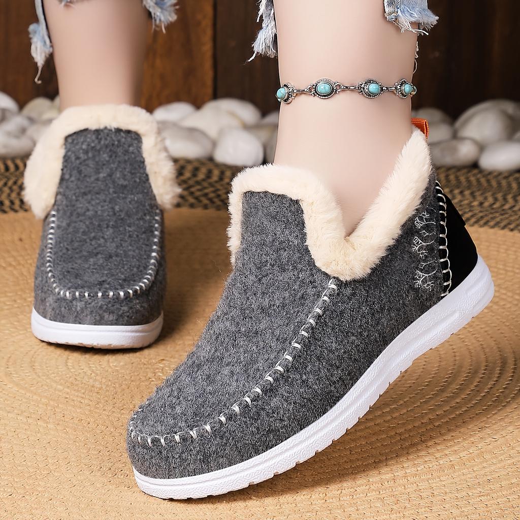 Winter Outdoor Women's Shoes Hiking Shoes Non-Slip Wear-Resistant Lazy Warm Casual Shoes