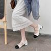 Versatile Sandals Style Design Color Matching Black And White Daughter Spring And Autumn Temperament Retro Mary Jane High Heels