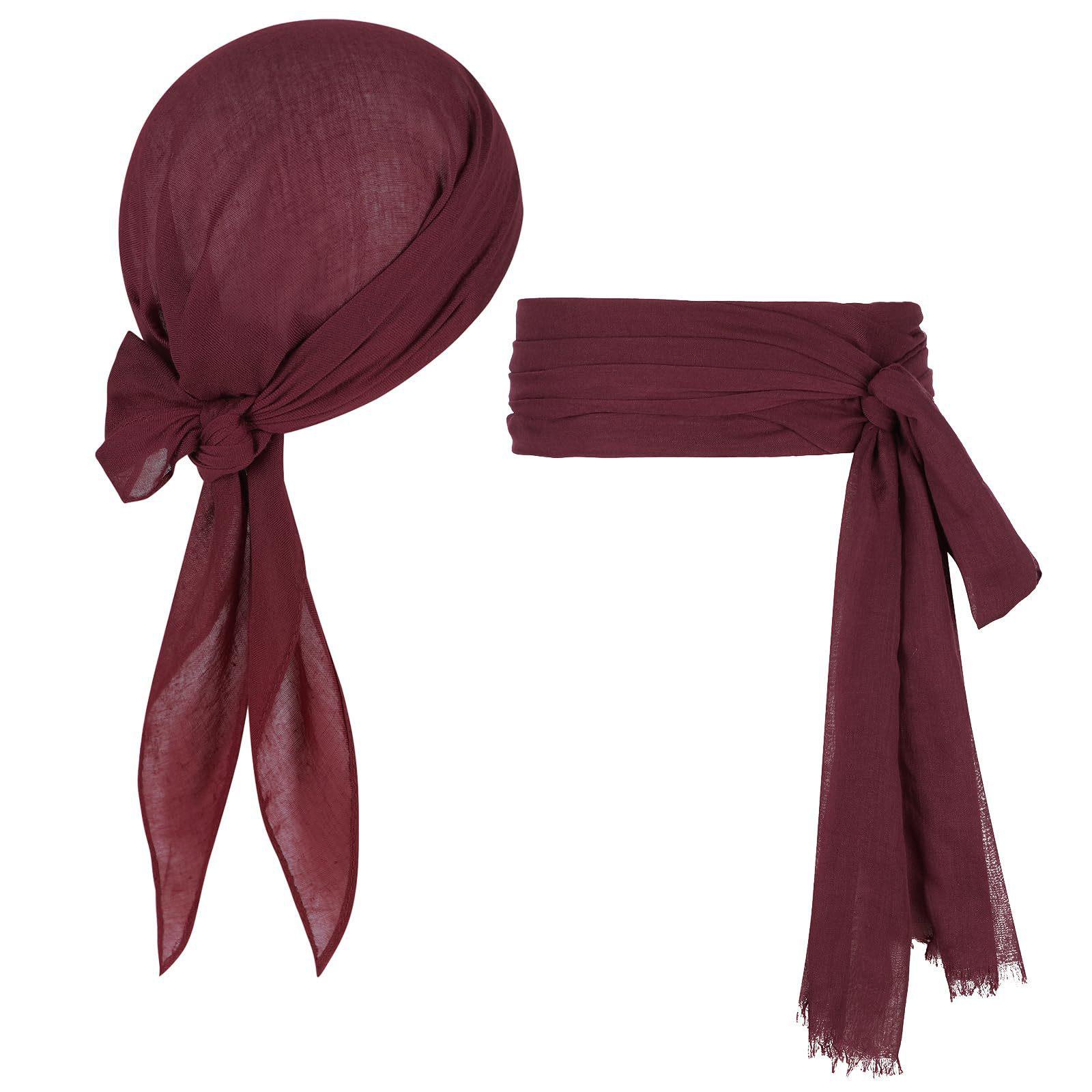 

Halloween Pirate Masquerade Cosplay Costume: Jack Sparrow Bandana & Belt for Adults One Size