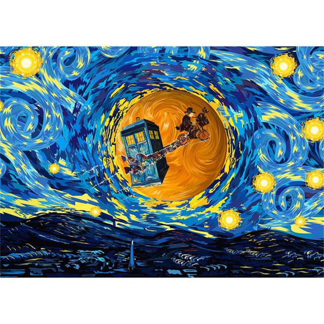 Abstrakter Künstler Van Gogh Landschaft Sternennacht Poster und Drucke Klassische Leinwandgemälde Wandkunst Bild für Heimdekoration